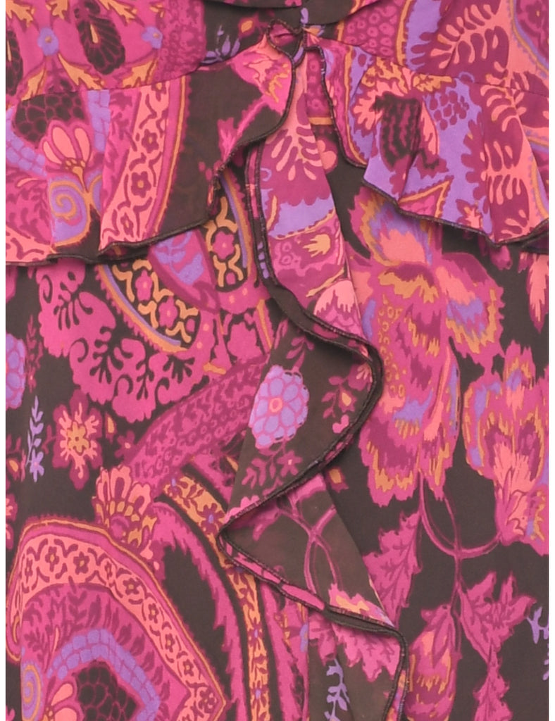 Floral Print Y2K Dress - M