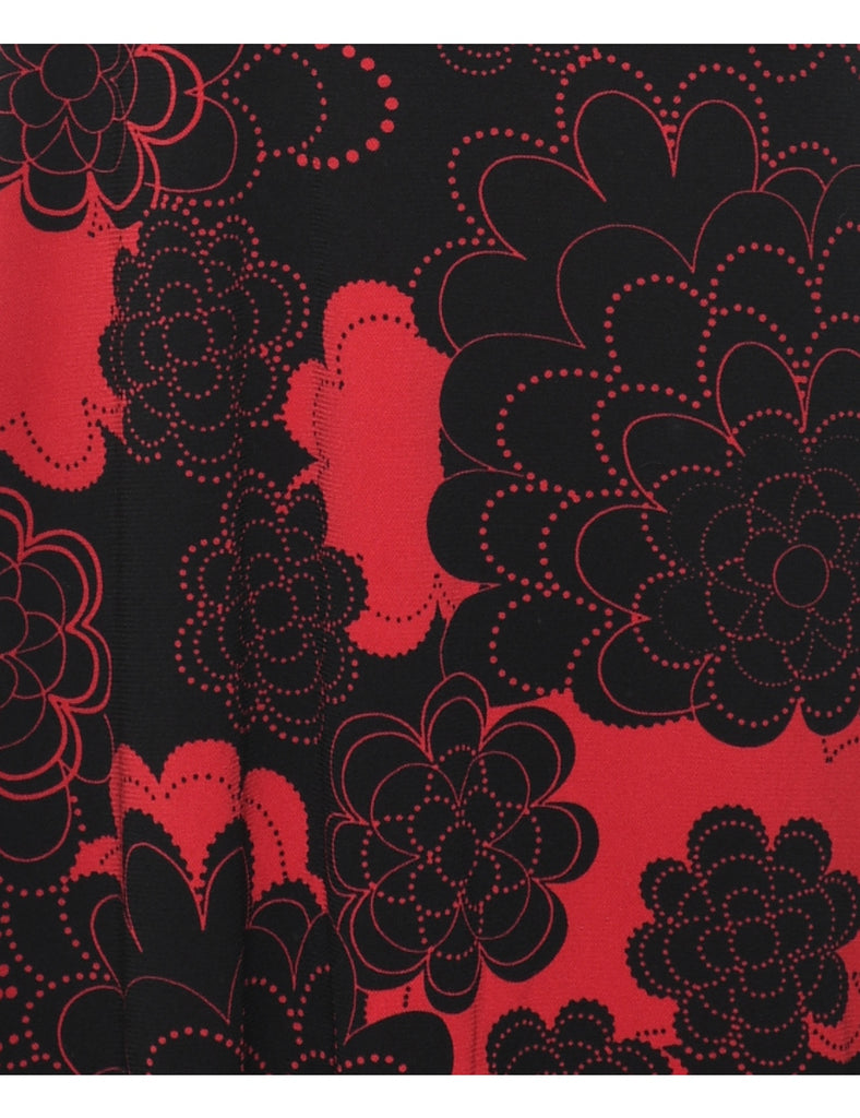 Floral Print Y2K Halterneck Dress - S