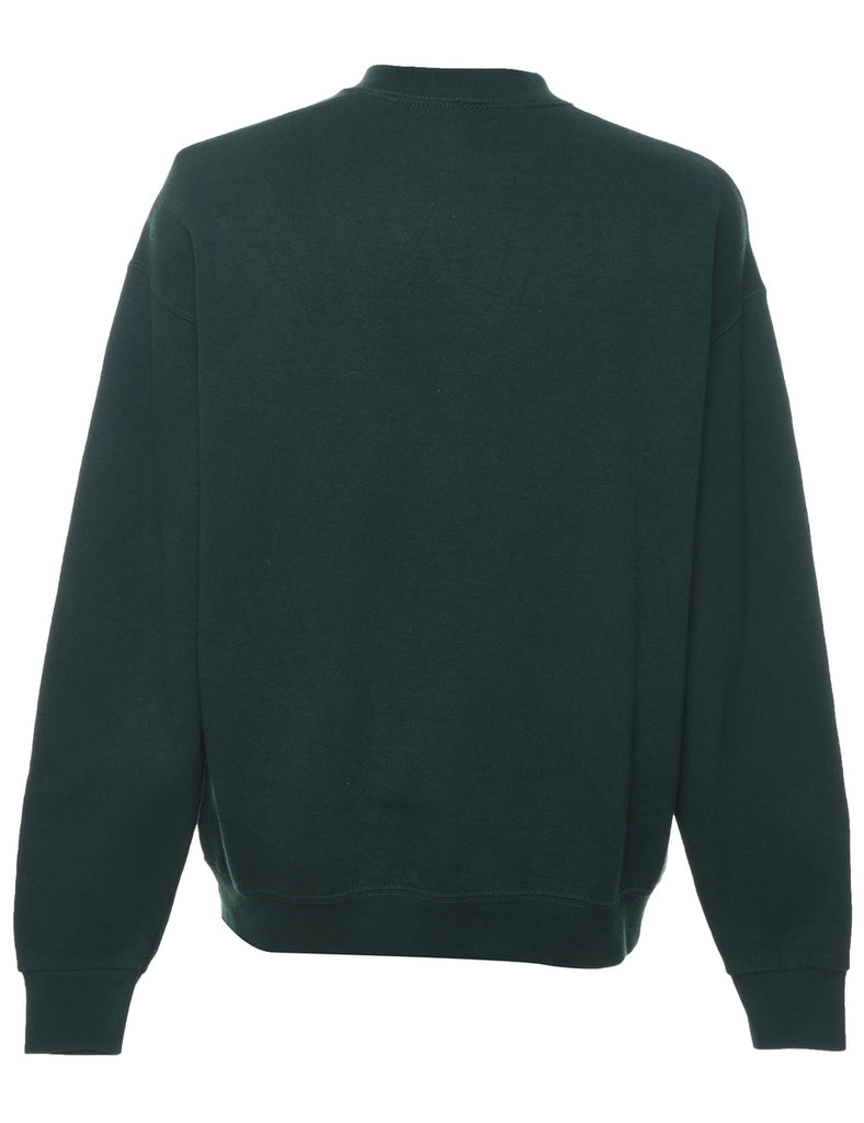 Floral Printed Green 1990s Sweatshirt - L