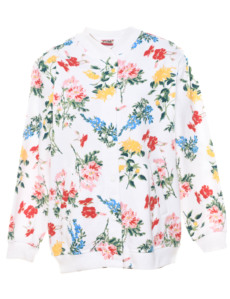 Floral Printed Sweatshirt - L