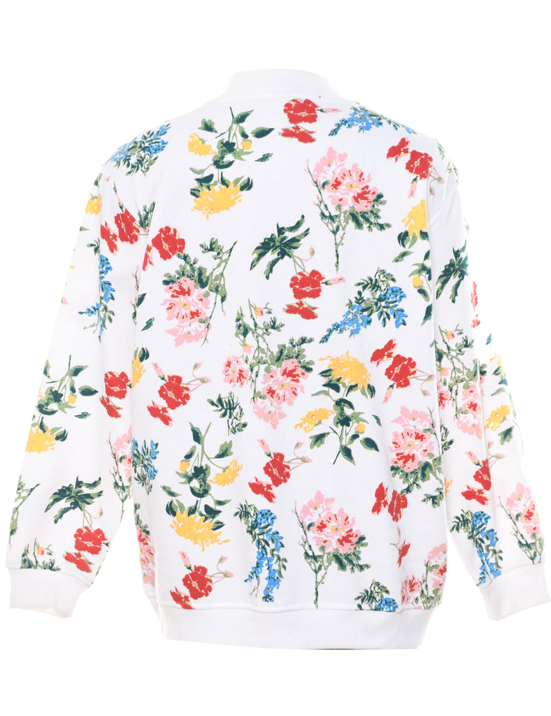 Floral Printed Sweatshirt - L