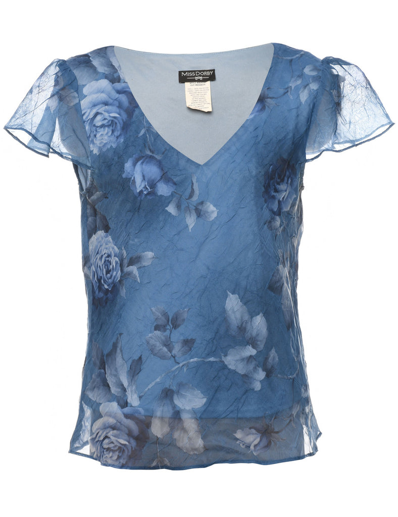 Floral Printed Top - L