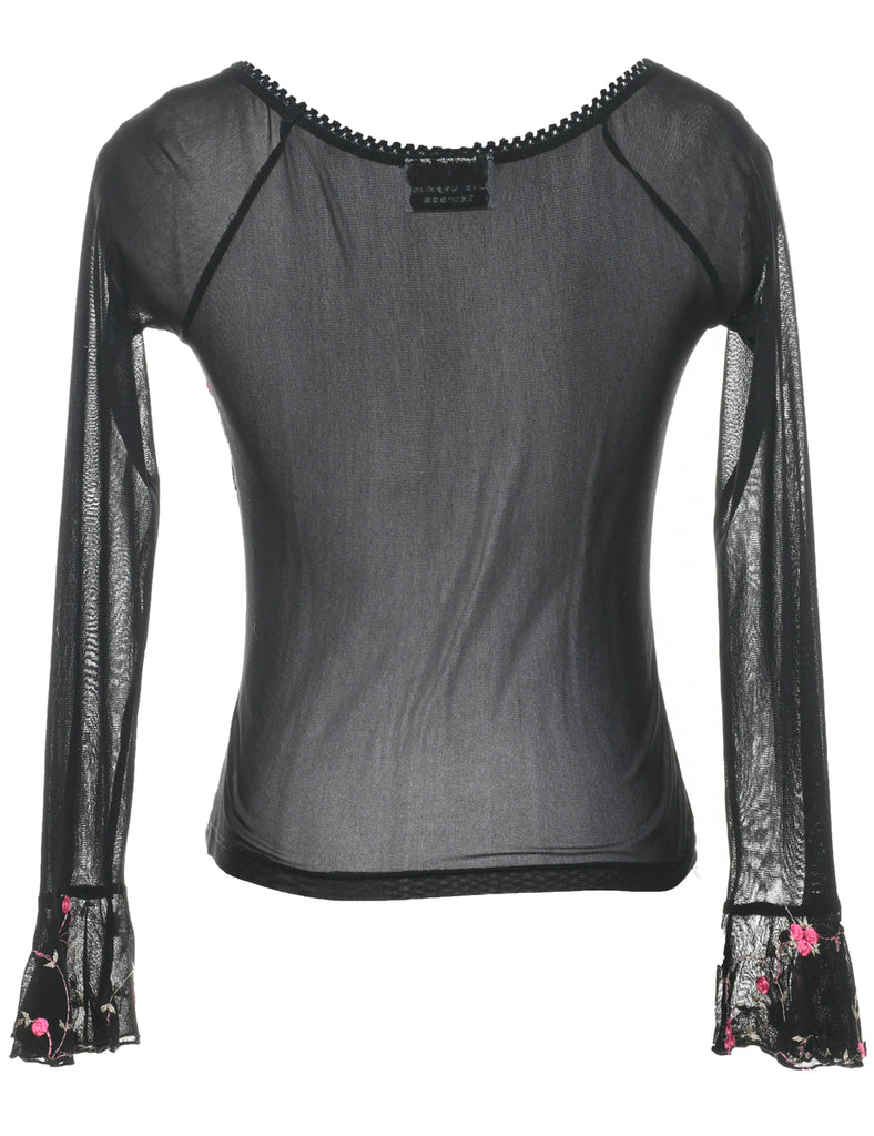 Floral Sheer Effect Top - XS
