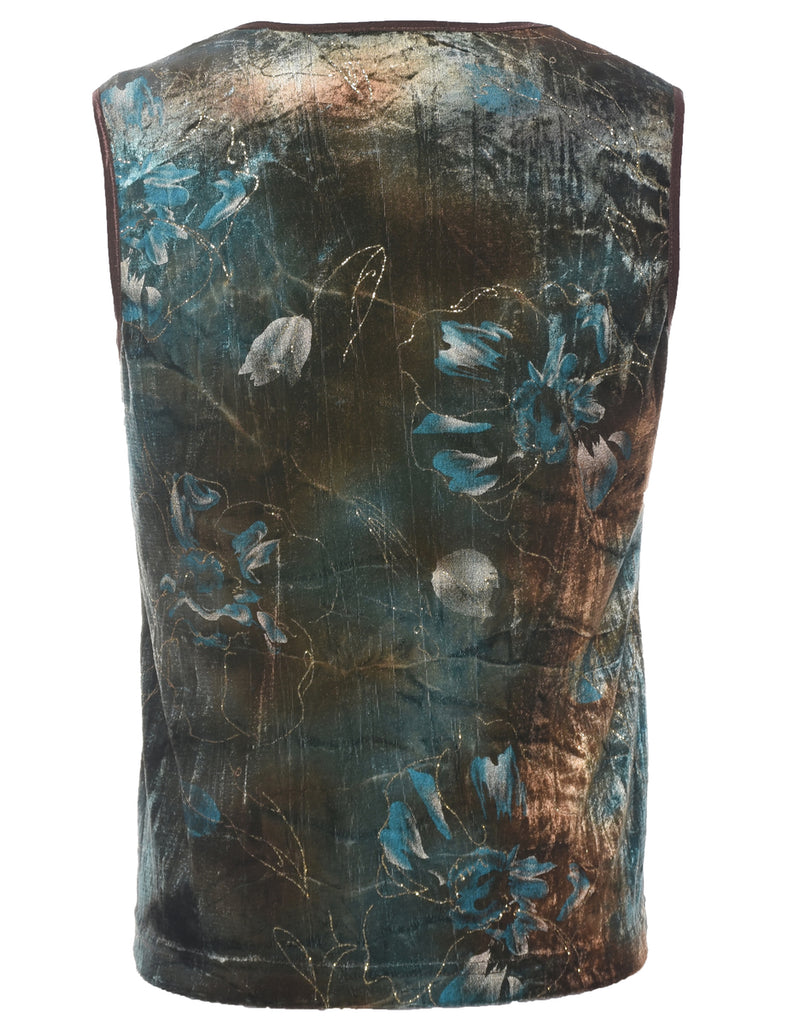 Floral Velvet Evening Top - S