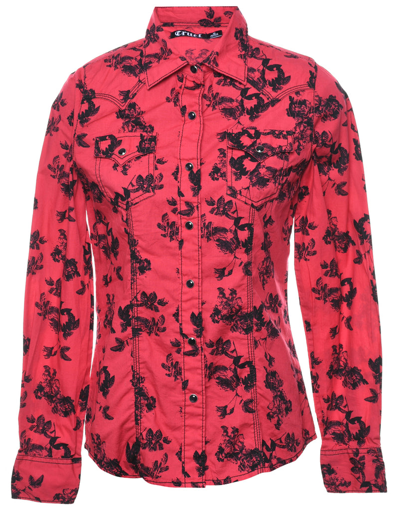 Floral Western Shirt - S