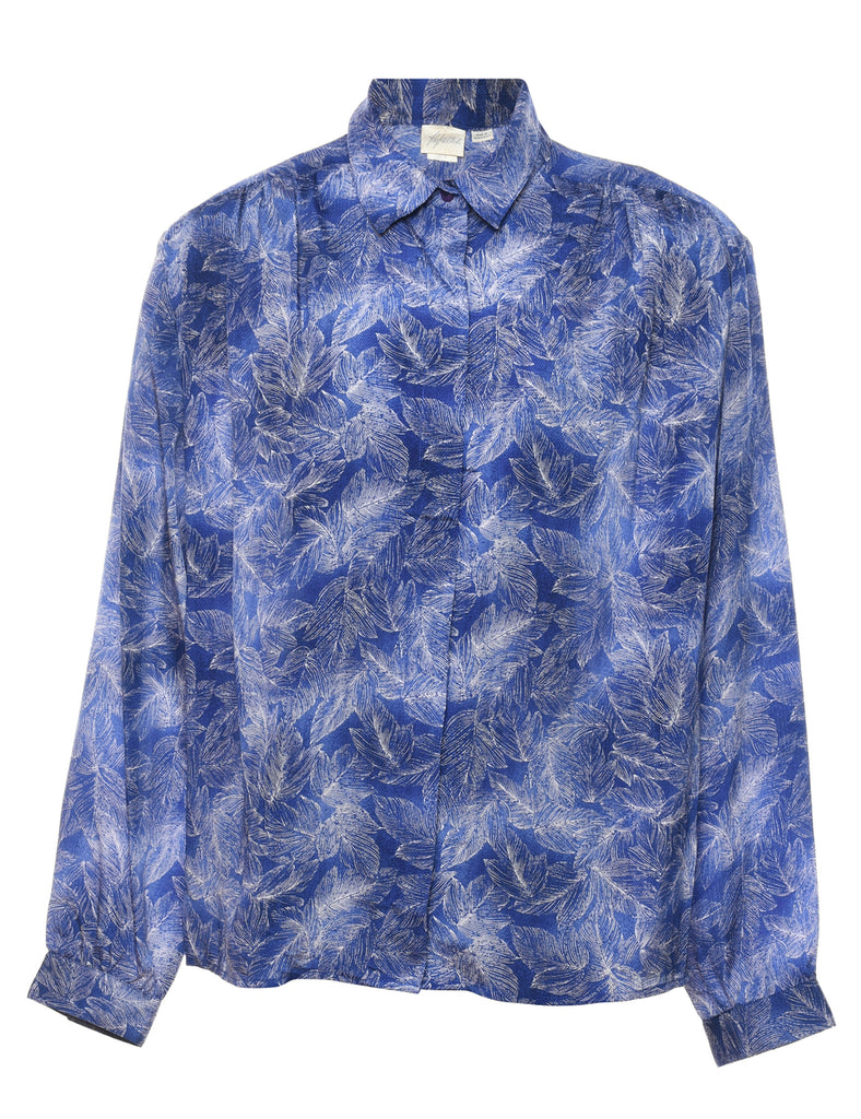 Foliage Design Navy & White Blouse - XL
