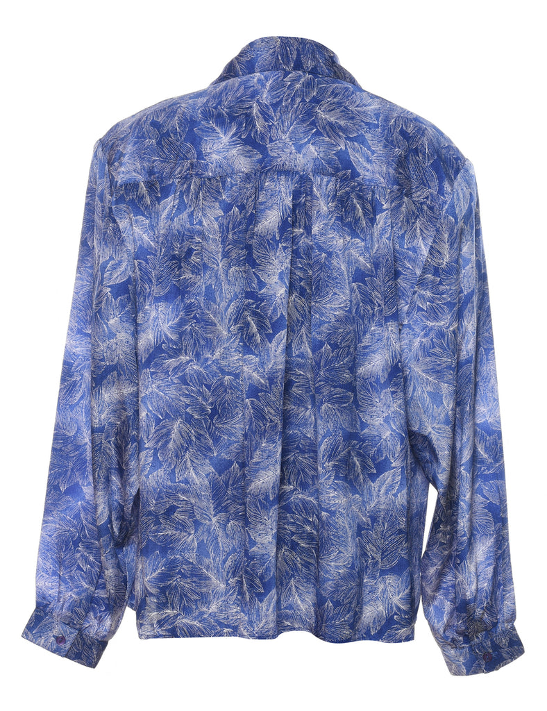 Foliage Design Navy & White Blouse - XL