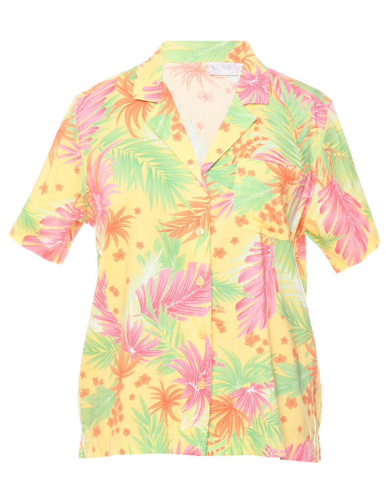 Foliage Print Hawaiian Shirt - M