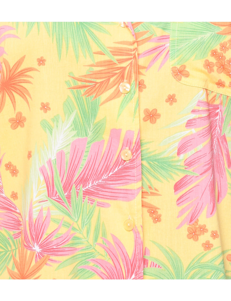Foliage Print Hawaiian Shirt - M