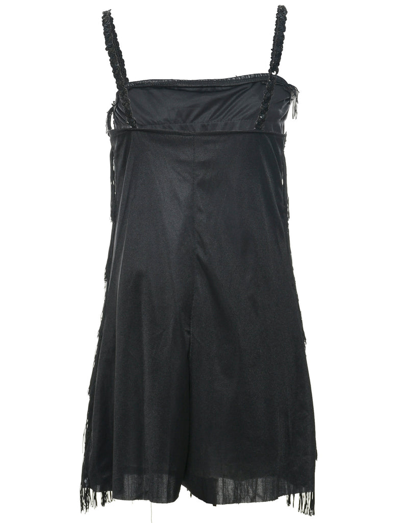 Fringed Black Dress - XS