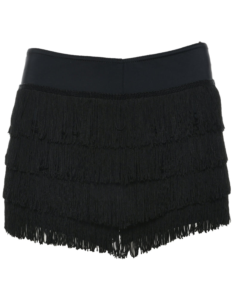 Fringed Black Skort - S