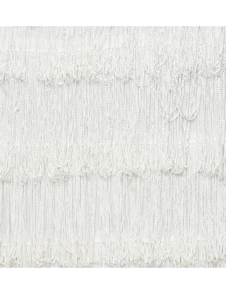 Fringed Off White Dress - XS