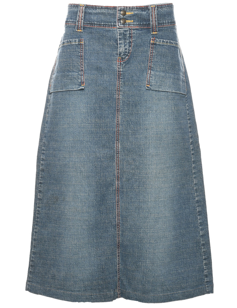 G.H. Bass Denim Midi Skirt - L