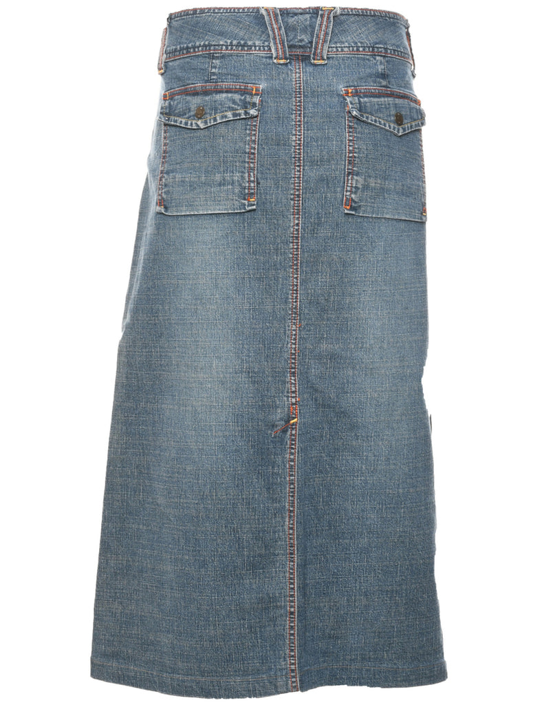 G.H. Bass Denim Midi Skirt - L