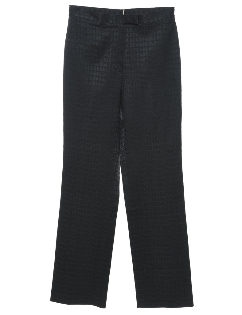 Geometric Pattern Black Trousers - W28 L32