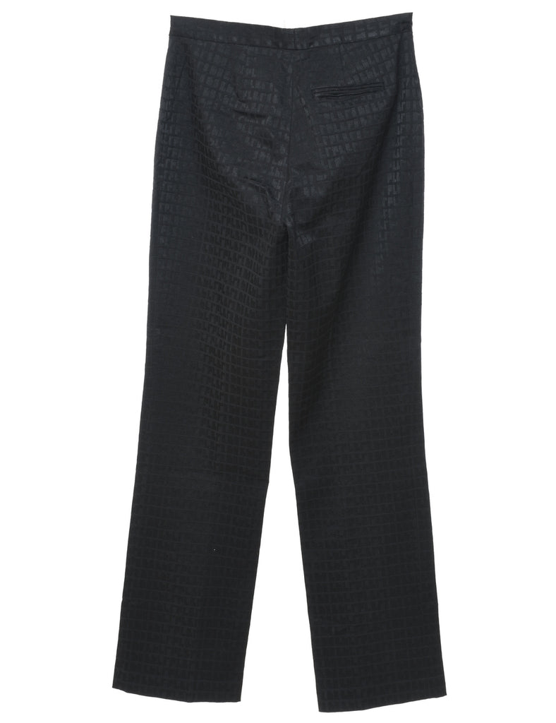Geometric Pattern Black Trousers - W28 L32