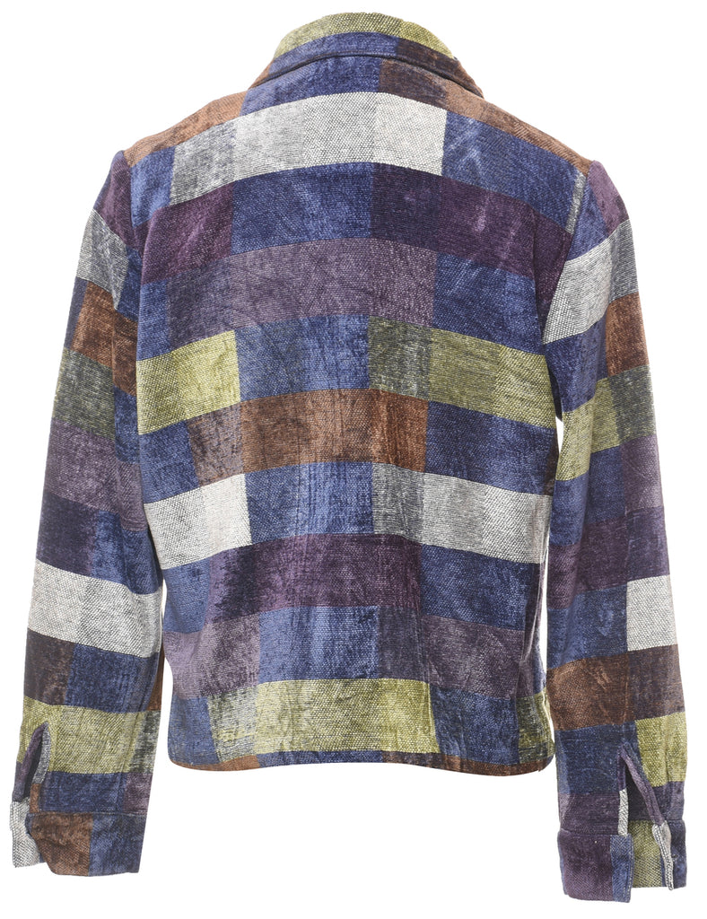 Geometric Pattern Multi-Colour Patchwork Tapestry Jacket - M