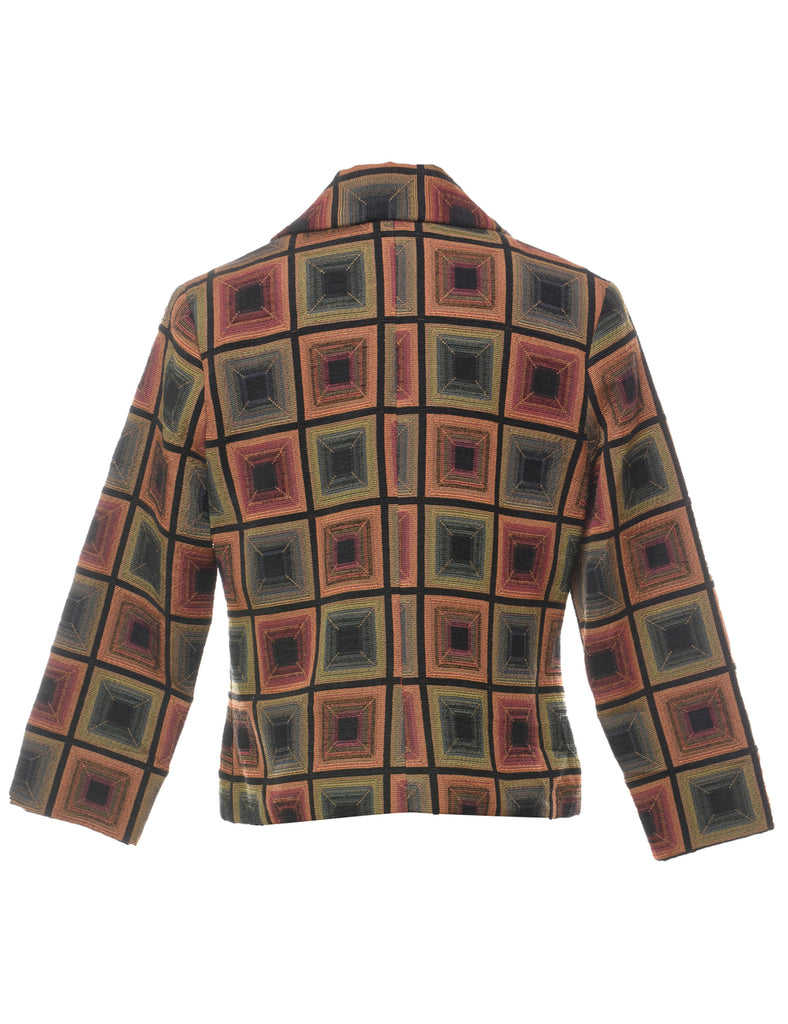 Geometric Pattern Multi-Colour Vintage Tapestry Jacket - L