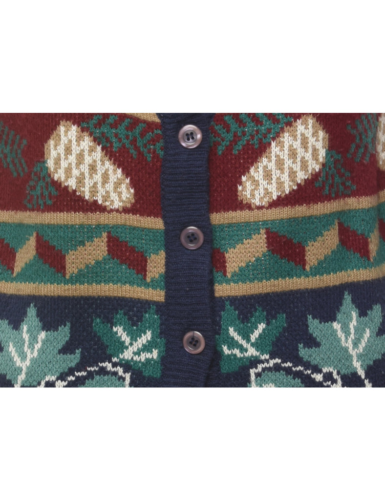Geometric Pattern Sweater Vest - S