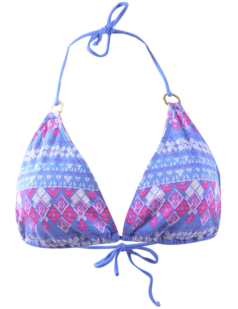 Geometric Print Bikini Top - S
