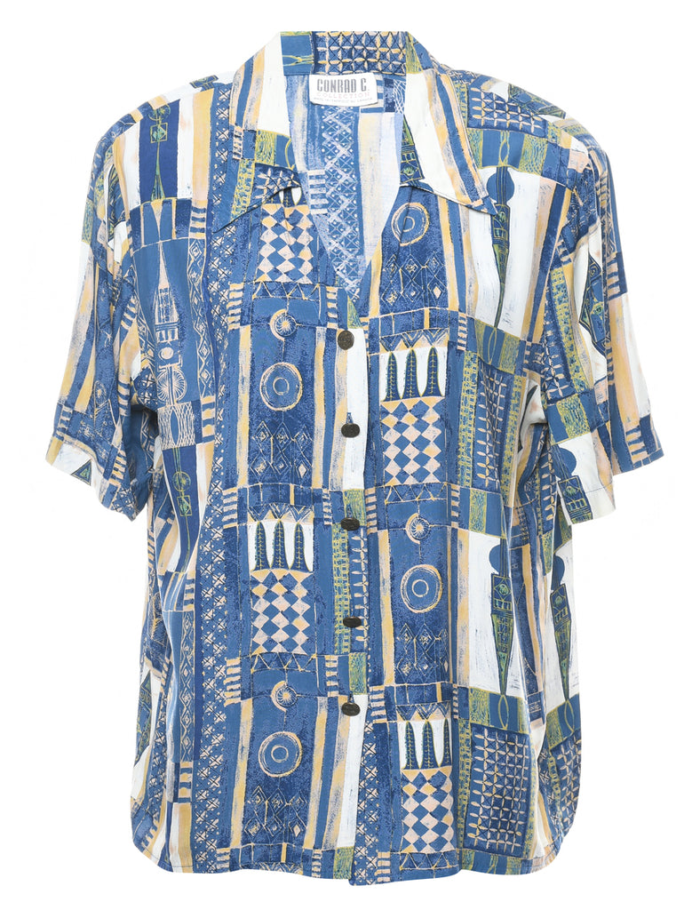 Geometric Print Blouse - L