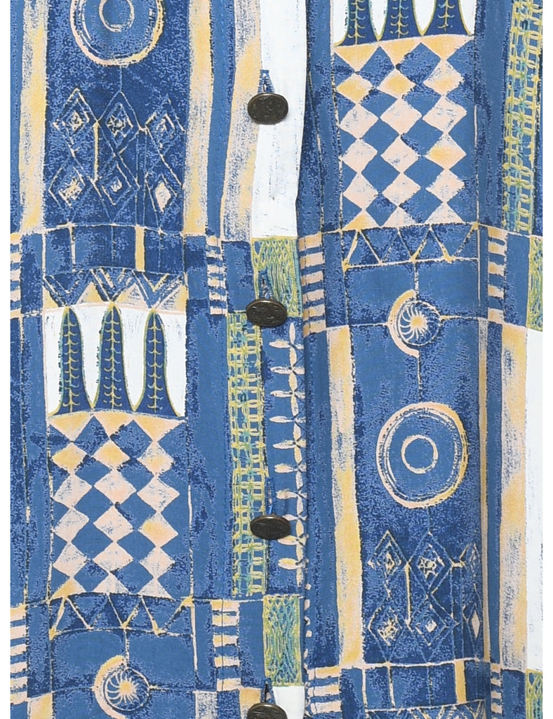 Geometric Print Blouse - L