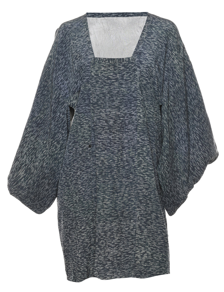 Geometric Print Cropped Kimono - M