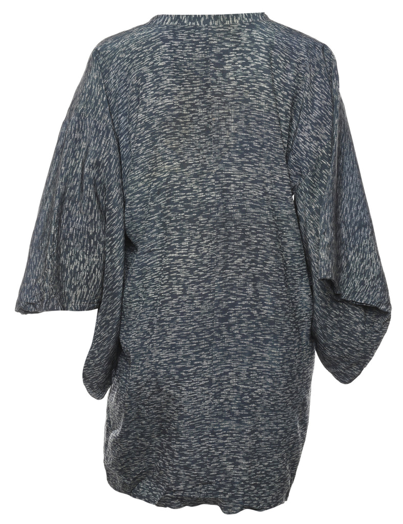 Geometric Print Cropped Kimono - M