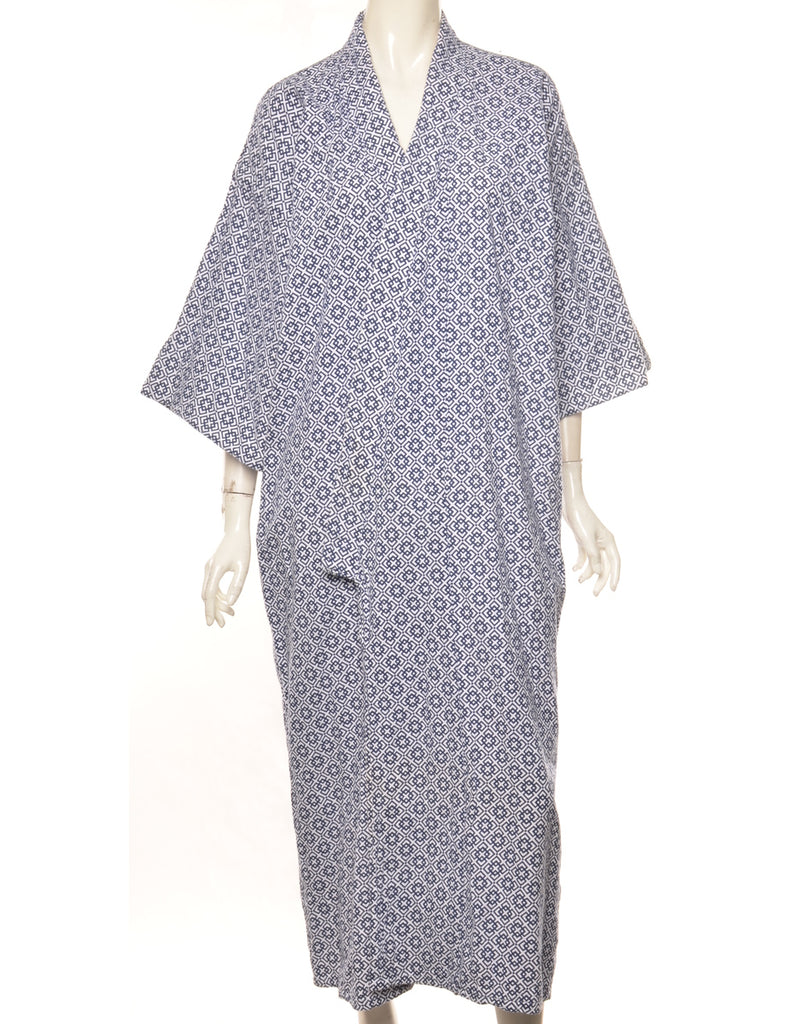 Geometric Print Full Length Kimono - M