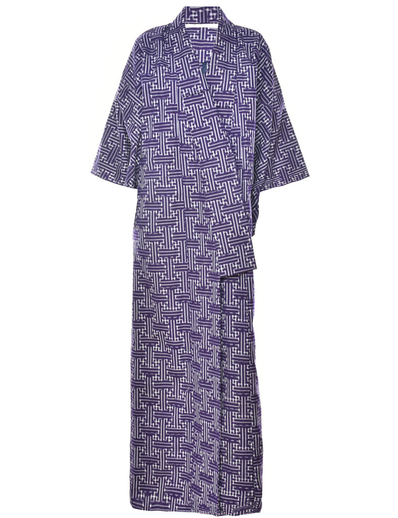 Geometric Print Full Length Kimono - XL
