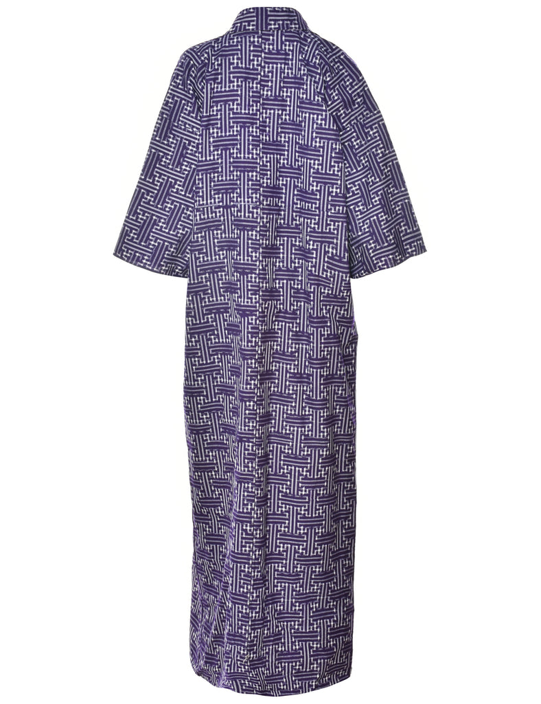 Geometric Print Full Length Kimono - XL