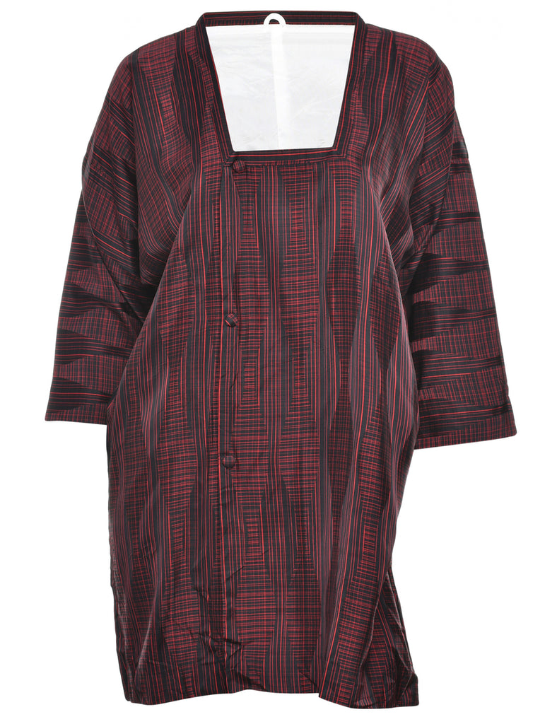Geometric Print Midi Length Kimono - XL