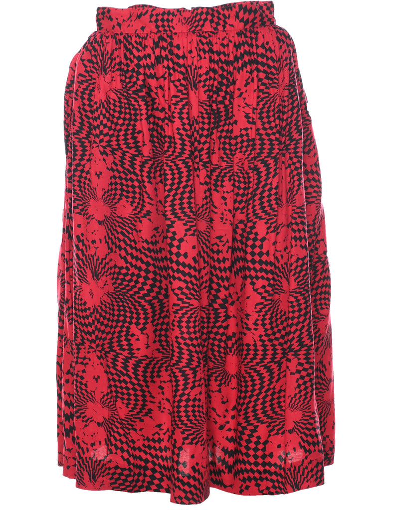 Geometric Print Midi Skirt - S