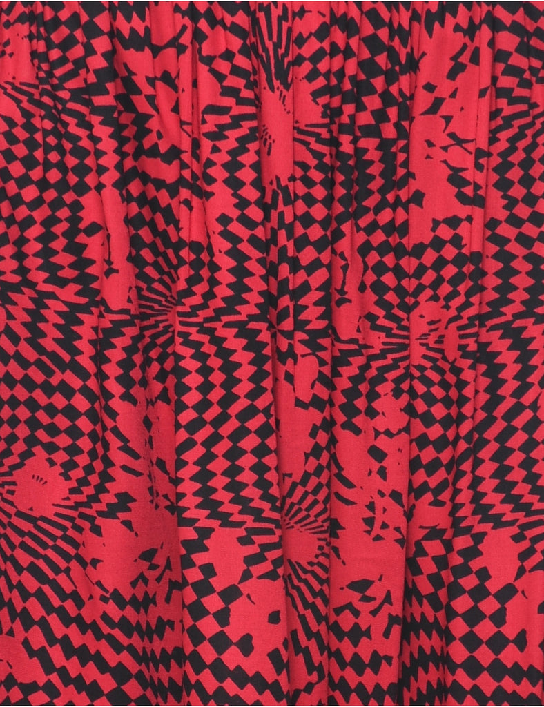 Geometric Print Midi Skirt - S