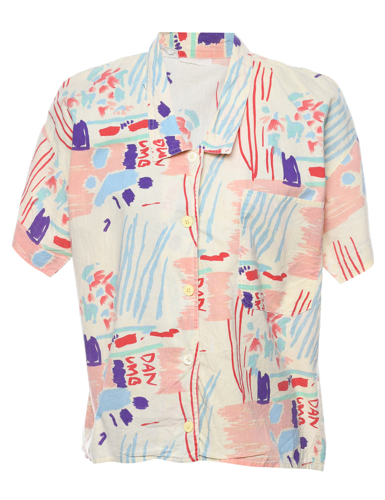 Geometric Print Short sleeve Shirt - L