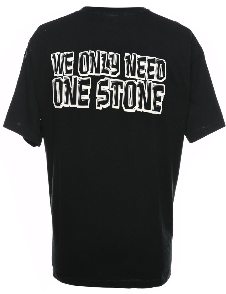 Gilmer Lady Cats Black & Purple Printed T-shirt - L