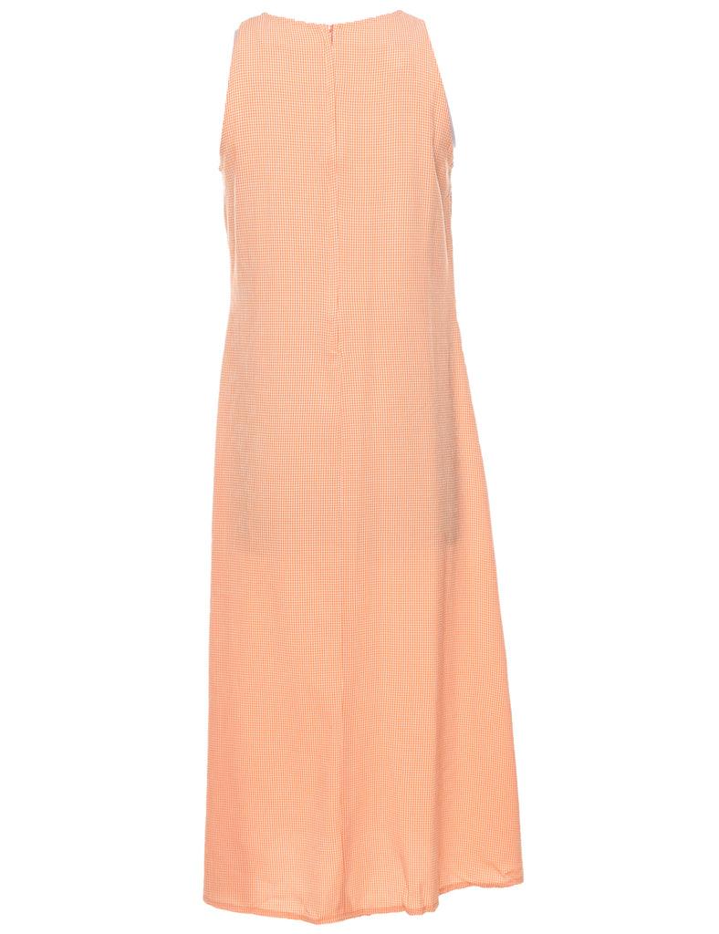 Gingham Orange Dress - M