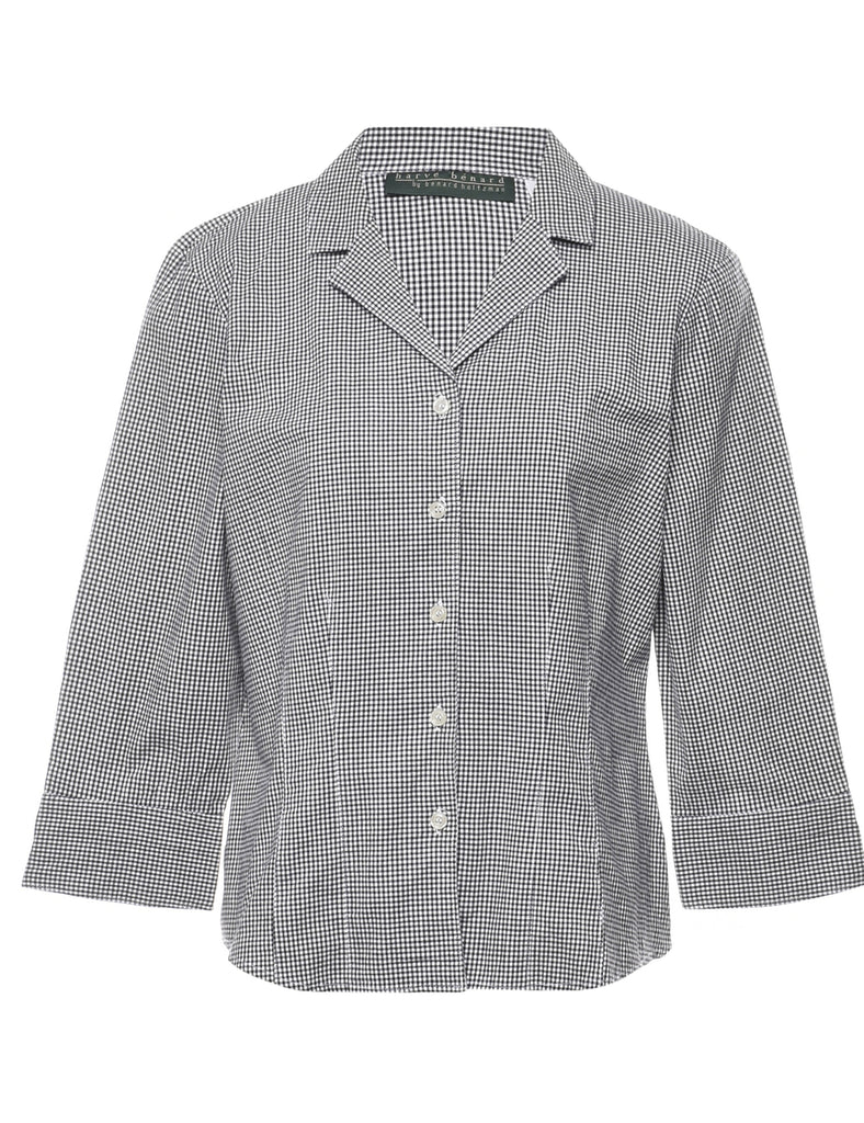 Gingham Pattern Blouse - L