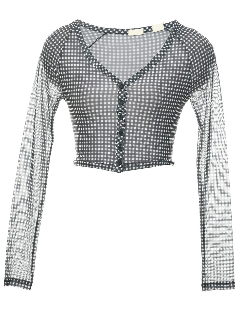 Gingham Pattern Blouse - XS