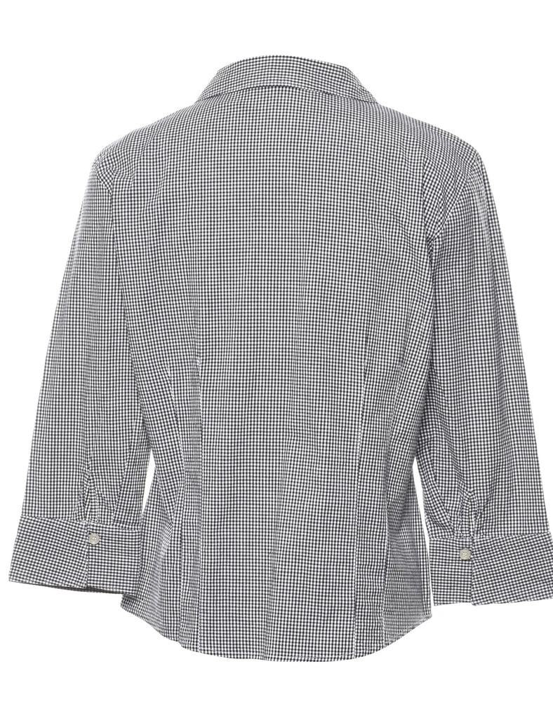 Gingham Pattern Blouse - L