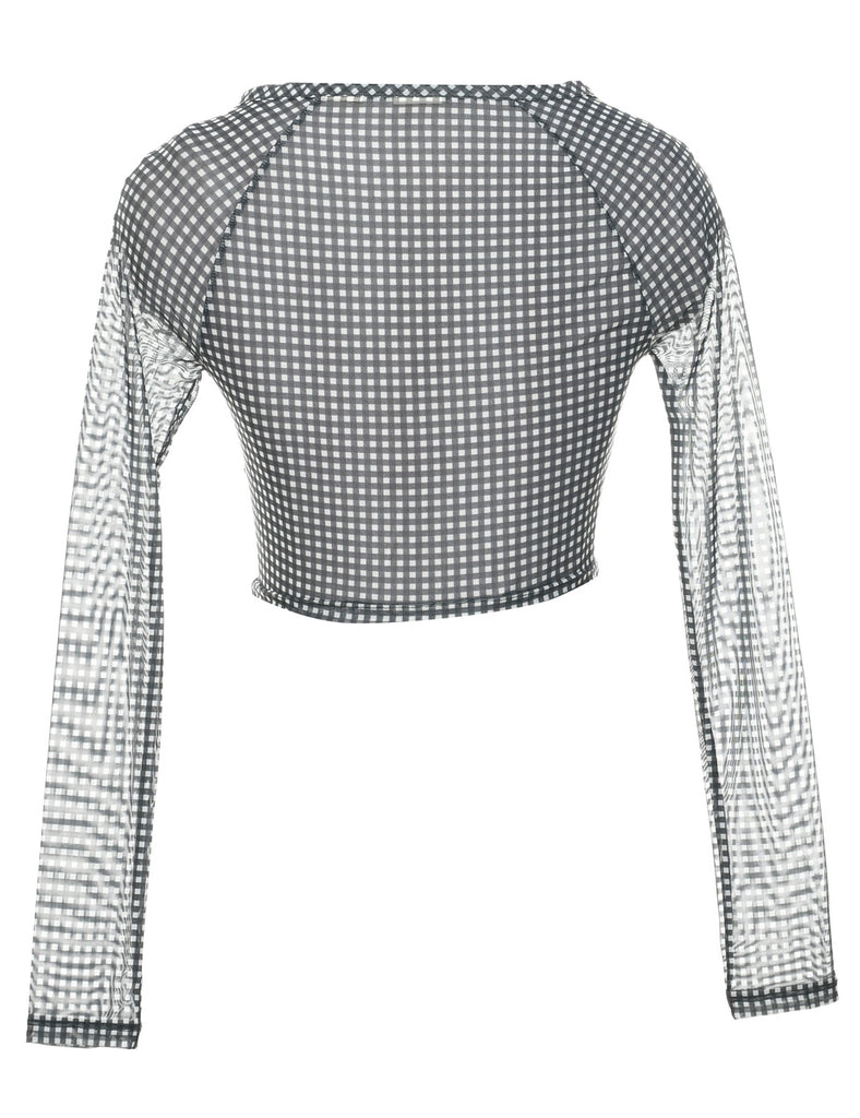 Gingham Pattern Blouse - XS