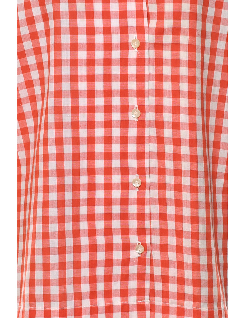 Gingham Pattern Blouse - M