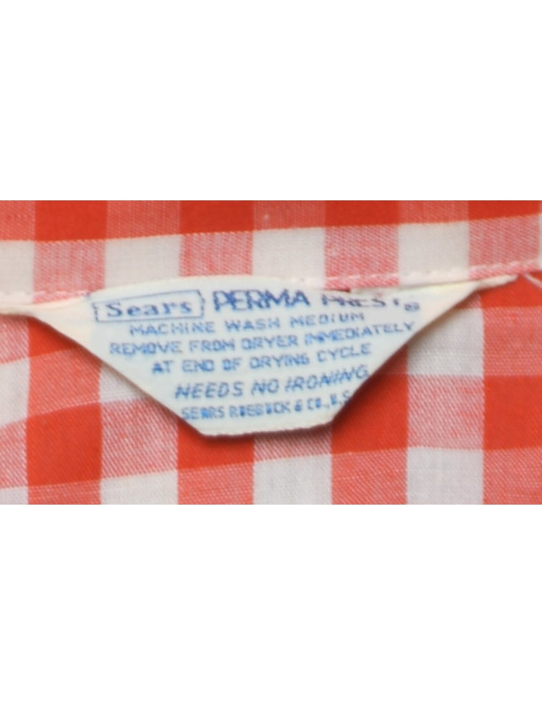 Gingham Pattern Blouse - M