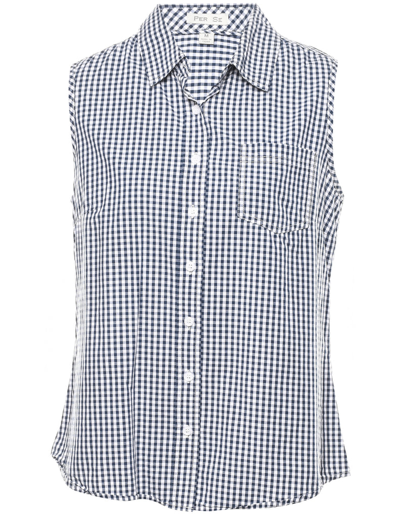 Gingham Pattern Shirt - M