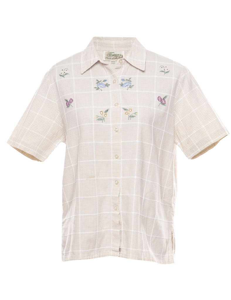 Gingham Pattern Shirt - M
