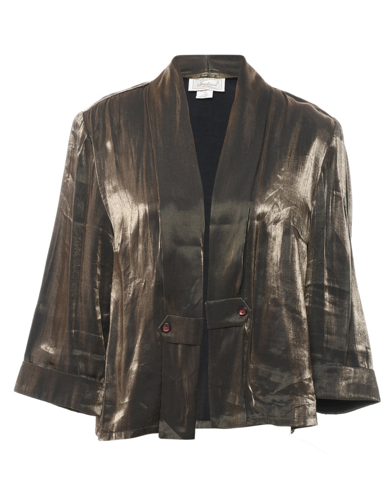Gold Classic Metallic Evening Jacket - L
