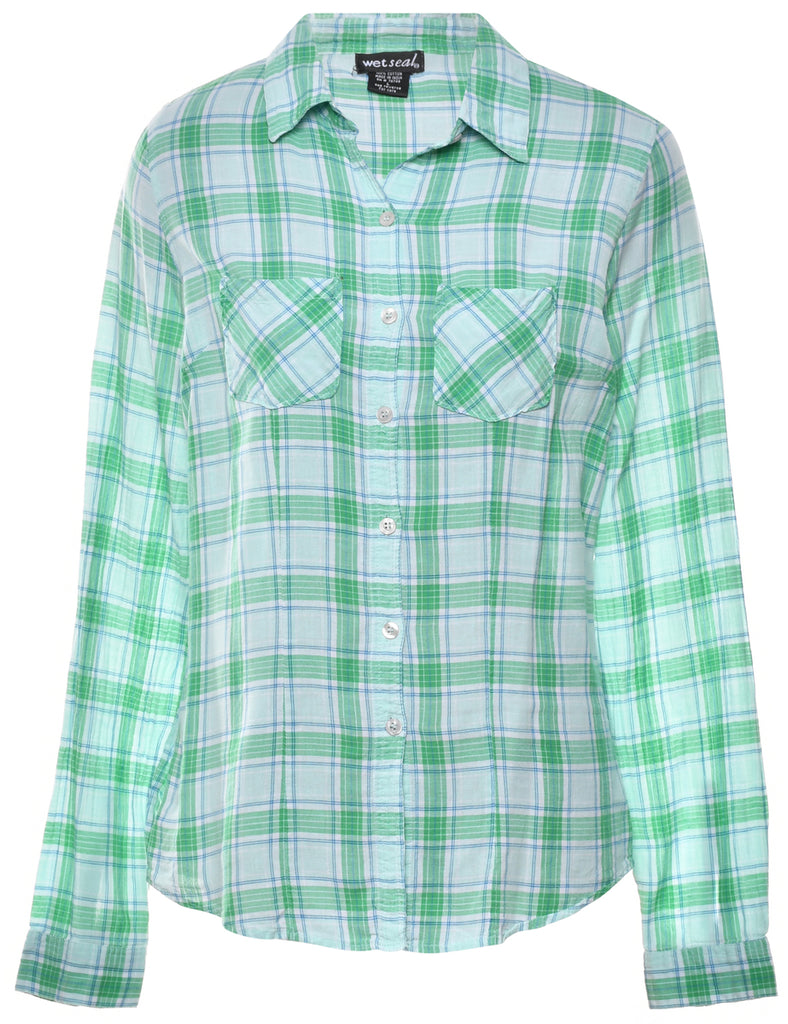 Green Checked Shirt - L