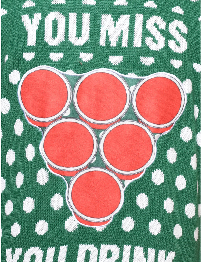 Green Christmas Jumper - S