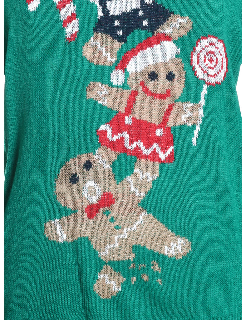 Green Christmas Jumper - L