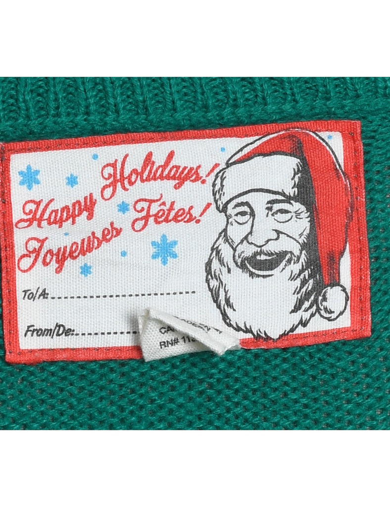 Green Christmas Jumper - L